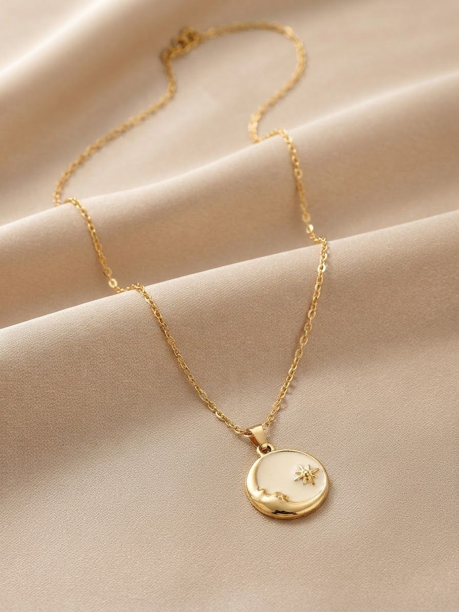 Gold with white touch necklace