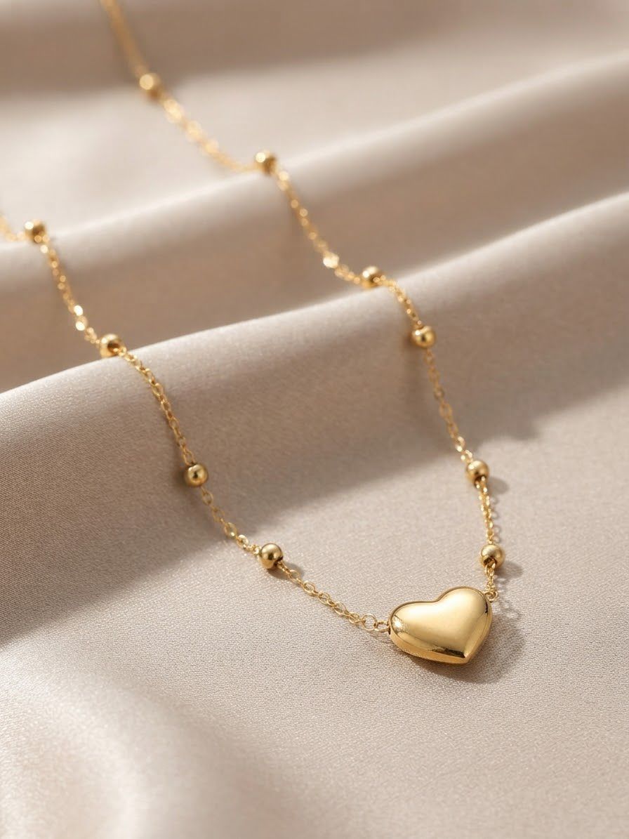 Heart shaped necklace ( golden )