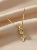 Tulip light green necklace