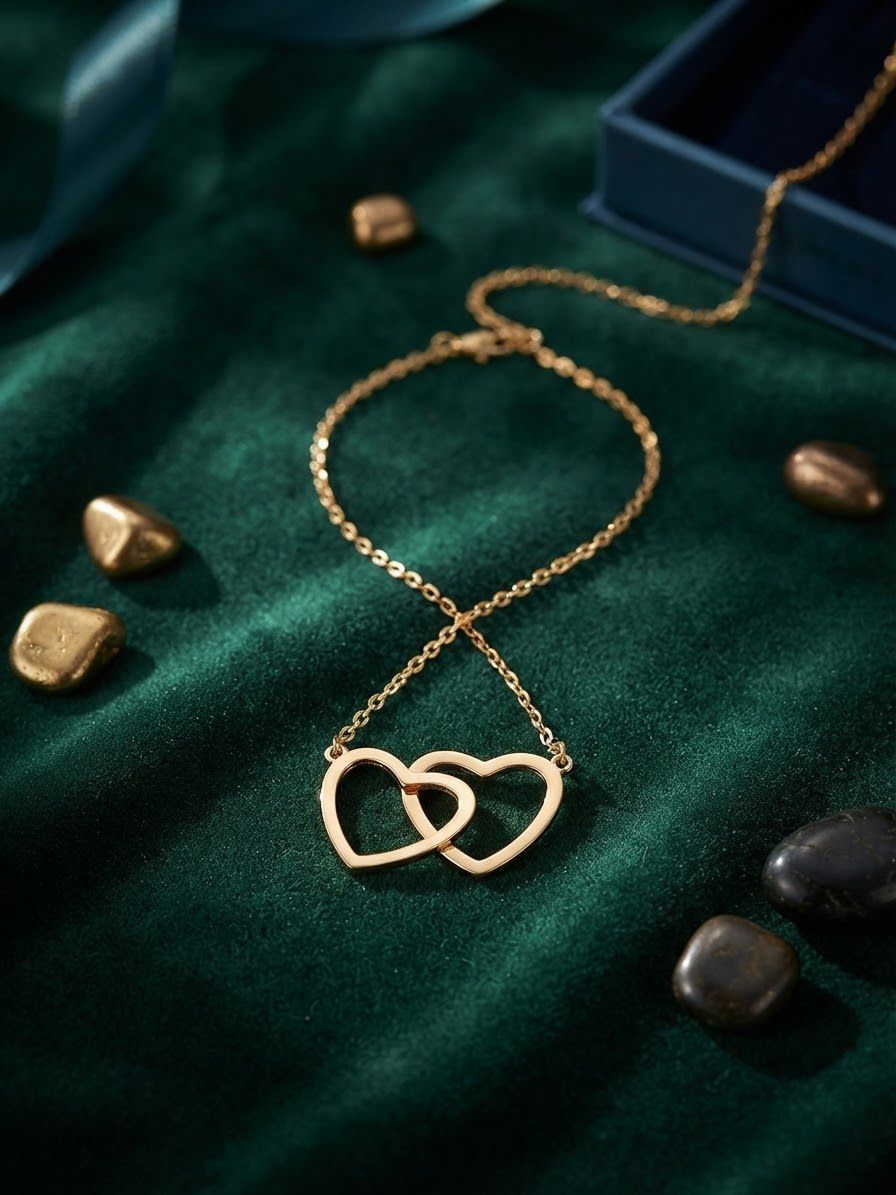 Double heart necklace