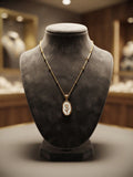 Tulip necklace ( white and gold )