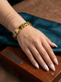 Prestige Yellow Gold and Emerald Baguette Link Bracelet