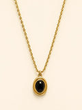 Gold Onyx Pendant Necklace