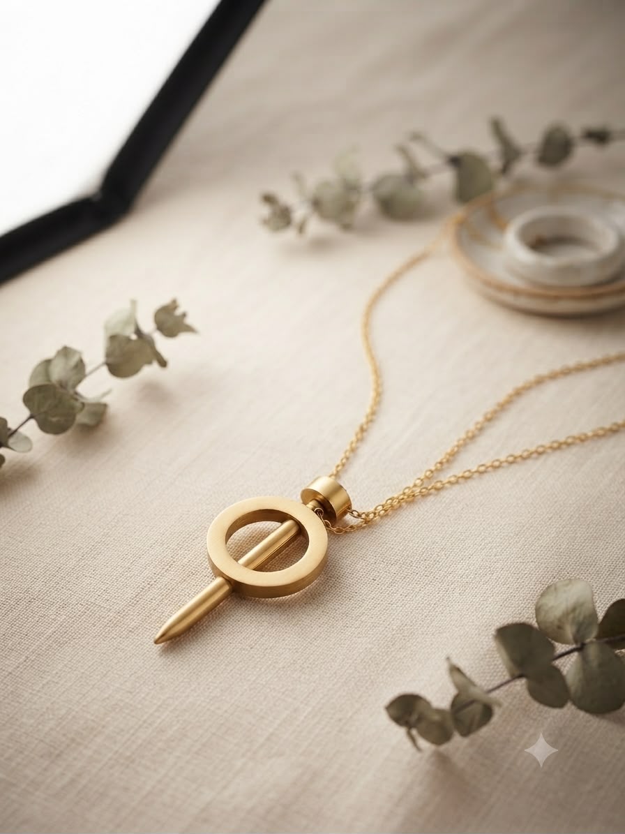 Gold Bar Pendant Necklace