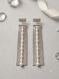 Crystal &amp; Pearl Fringe Earrings